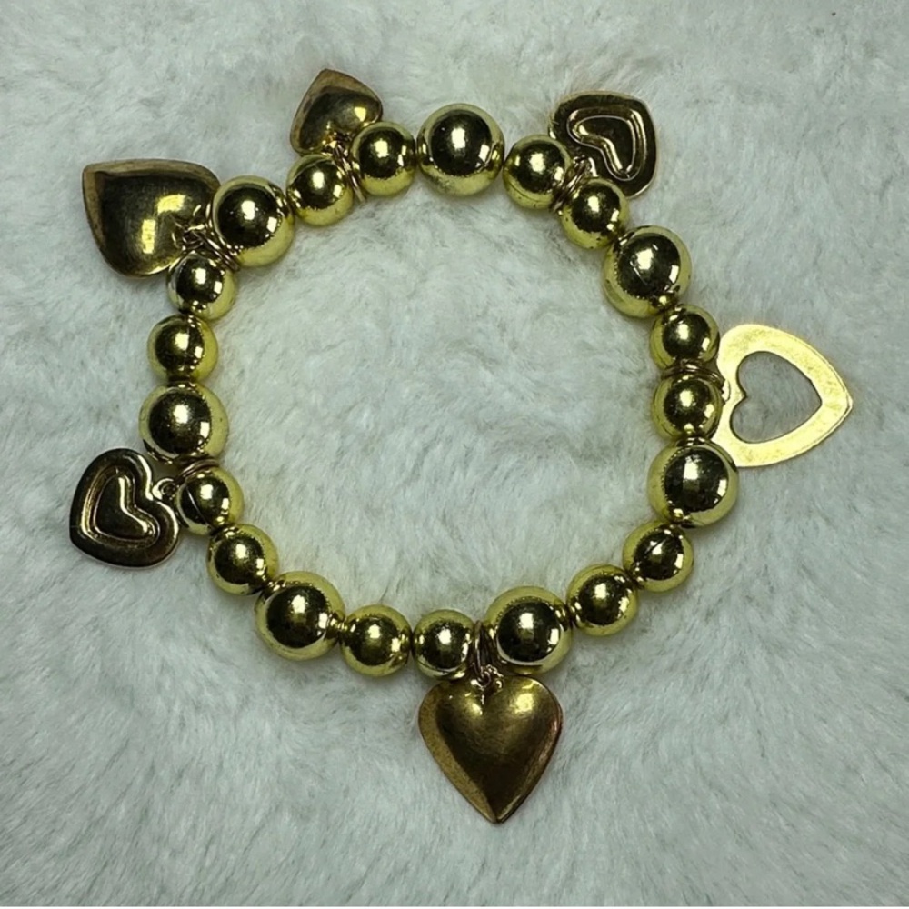 Gold Heart Bead Bracelet - Women Jewelry